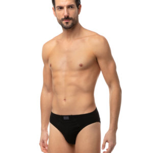 Minerva Sporties Βαμβακερό Ανδρικό Σλιπ με Εσωτερικό Λάστιχο 2τμχ-29304 (Μαύρο)